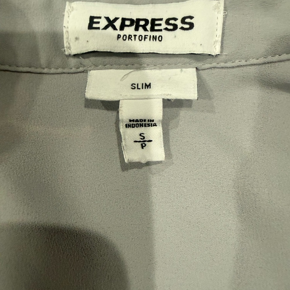 Express Portofino Slim Shirt in Light Gray